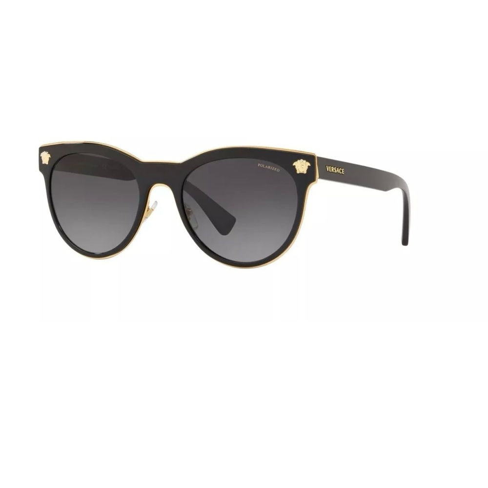 Versace Woman Sunglasses, Black Lenses Metal Frame, 54mm